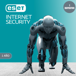 ESET Internet Security 1 Año para 1 Dispositivo – Protección avanzada contra virus, malware y amenazas en línea, con firewall personal y navegación segura.