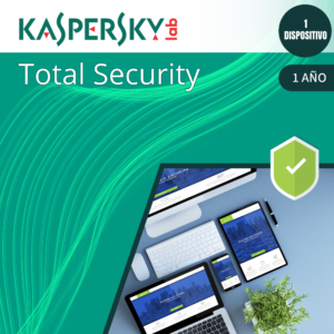 Kaspersky Total Security 1 Año para 1 Dispositivo – Protección avanzada contra virus, malware y amenazas en línea, con firewall personal y navegación segura.